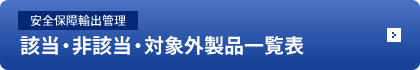 安全保障輸出管理　該当・非該当・対象外製品一覧表