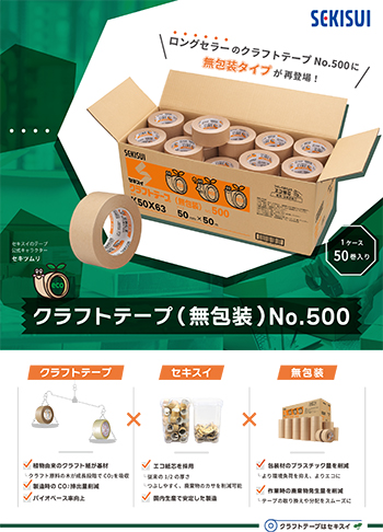 クラフトテープNo.500に無包装タイプが再登場